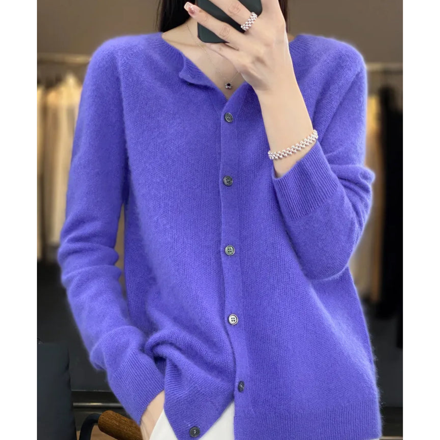 Damen Merinowolle Pullover O-Ausschnitt