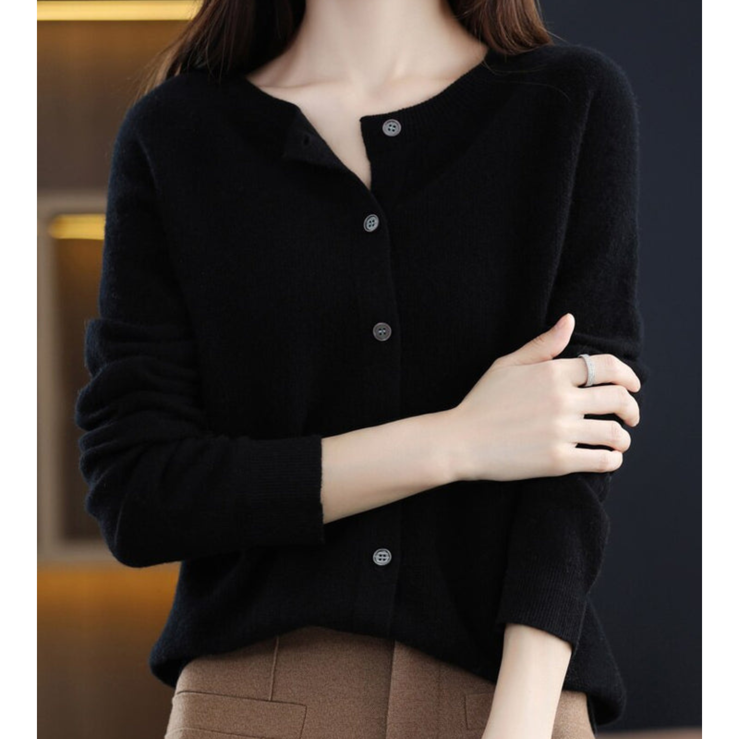 Damen Merinowolle Pullover O-Ausschnitt