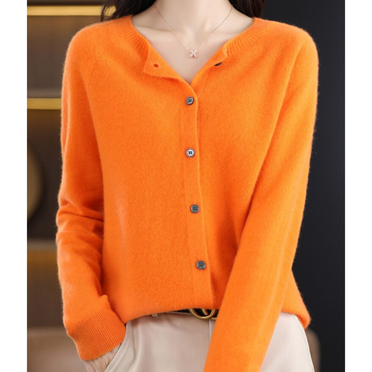 Damen Merinowolle Pullover O-Ausschnitt