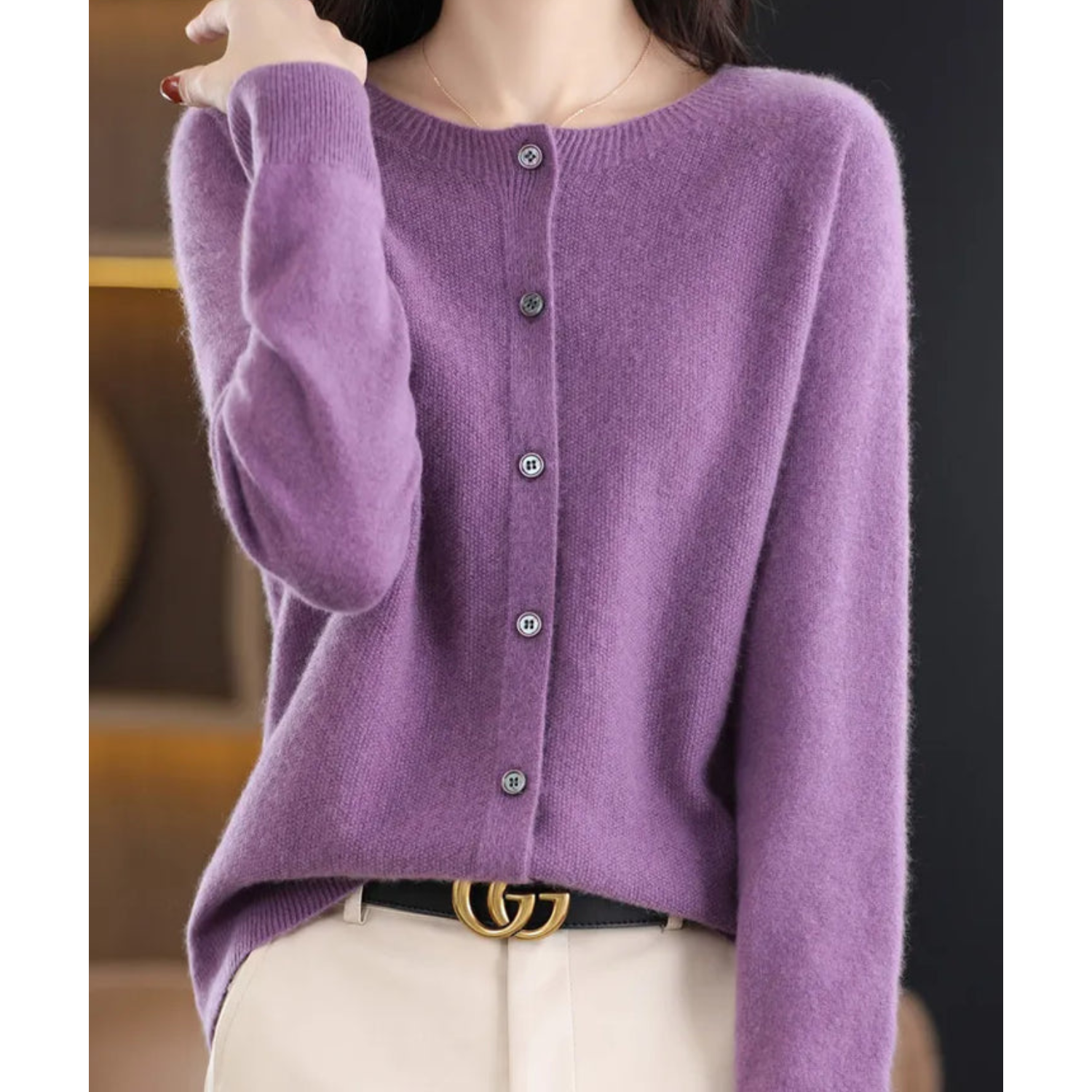 Damen Merinowolle Pullover O-Ausschnitt