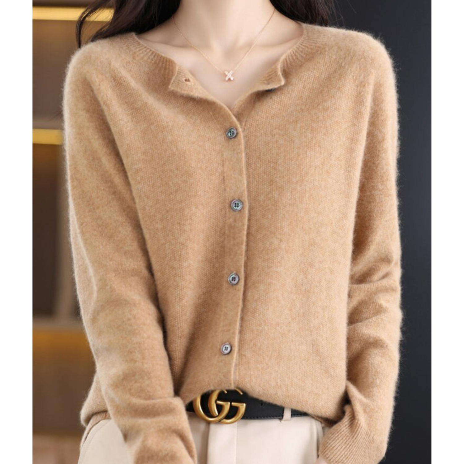 Damen Merinowolle Pullover O-Ausschnitt