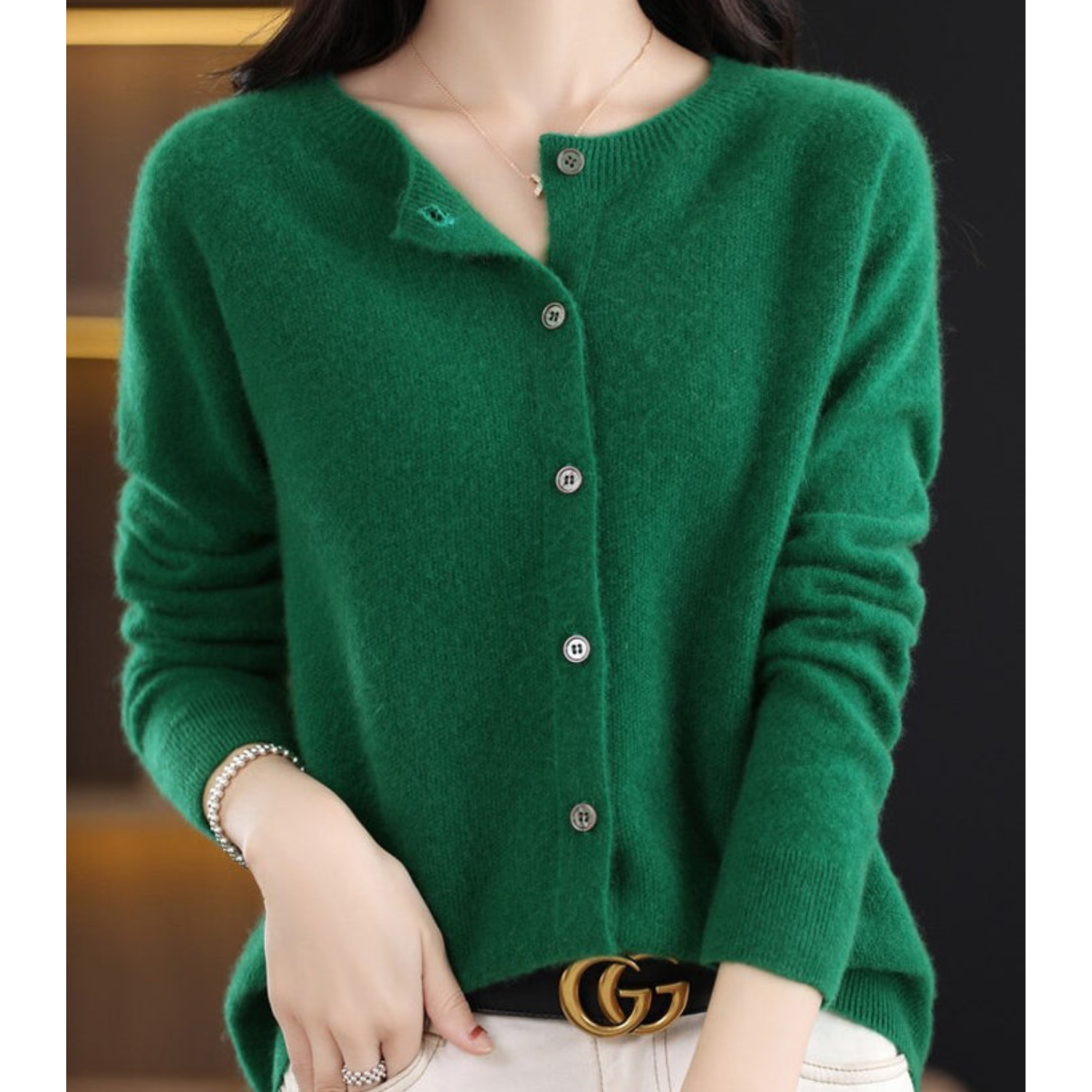 Damen Merinowolle Pullover O-Ausschnitt