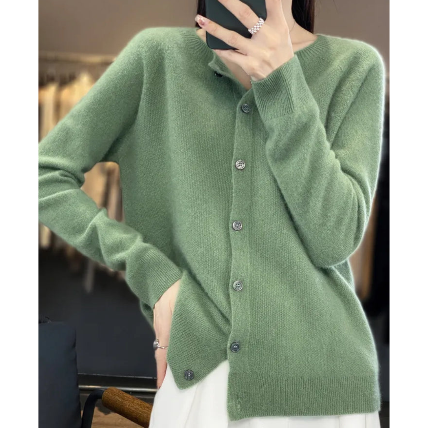 Damen Merinowolle Pullover O-Ausschnitt