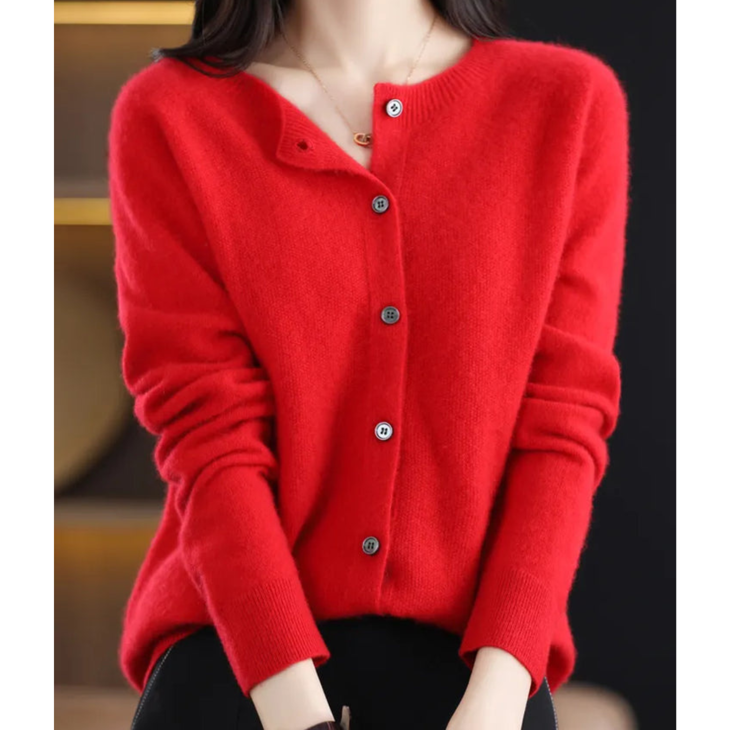 Damen Merinowolle Pullover O-Ausschnitt