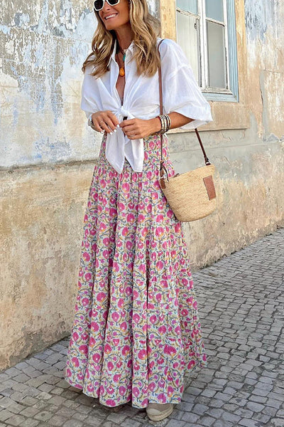 Langer Boho Sommerrock aus Acetat