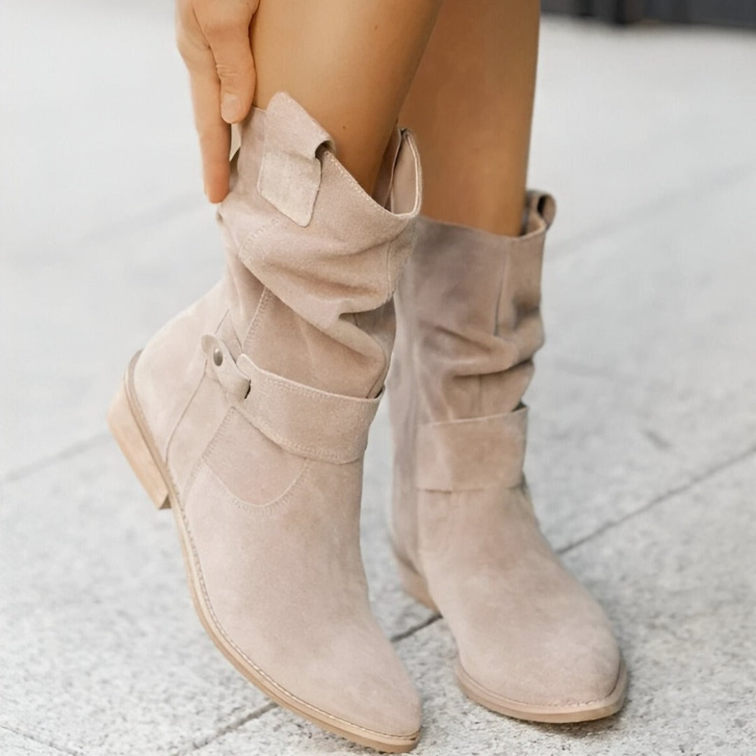 Bequeme Damen-Stiefel aus Kunstleder mit weichem Fußbett