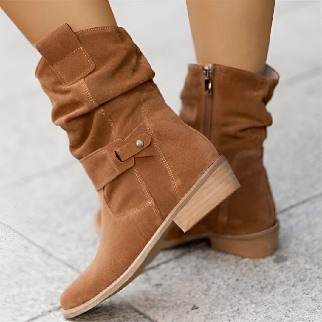 Bequeme Damen-Stiefel aus Kunstleder mit weichem Fußbett