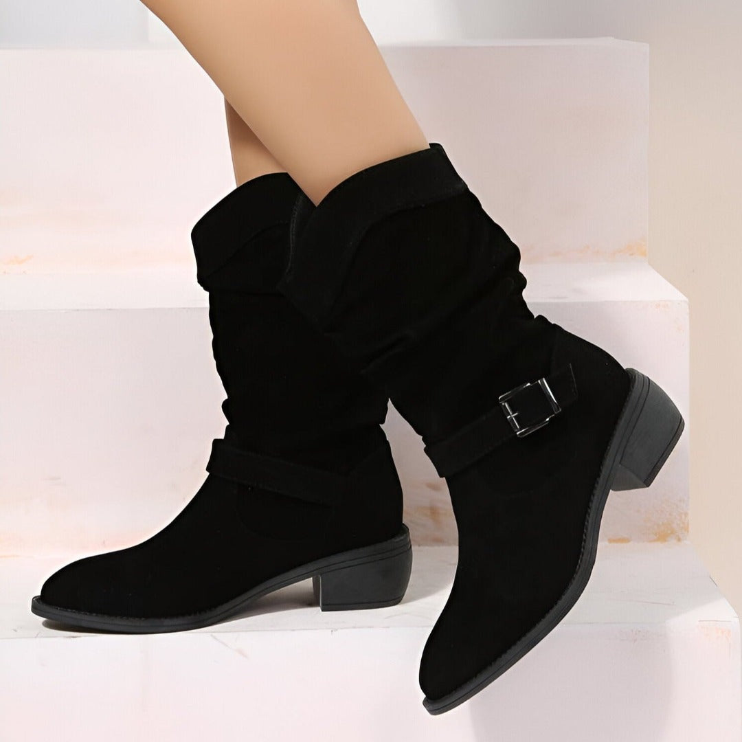 Bequeme Damen-Stiefel aus Kunstleder mit weichem Fußbett