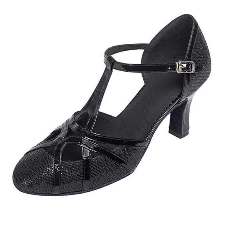Damenschuhe Latein Tanzschuhe 7cm Absatz Glitzer
