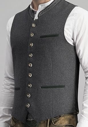 Herren Trachtenweste Grau: Klassisch Elegante Weste