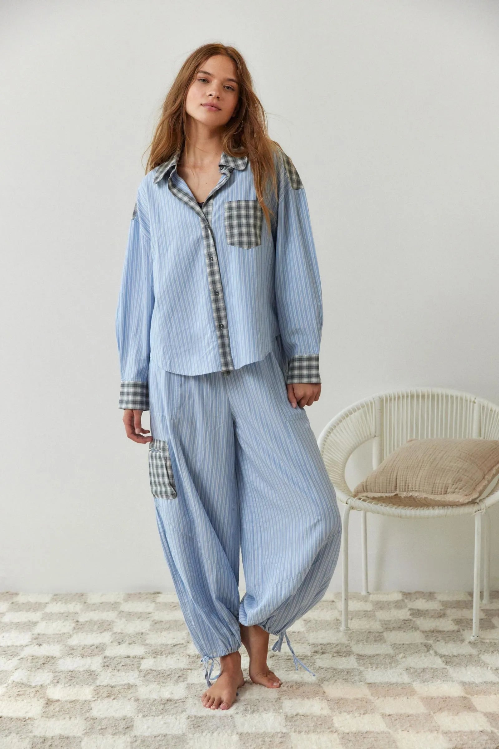 2-teiliger Damen-Pyjama-Set - Lässiger Komfort & Vintage-Stil