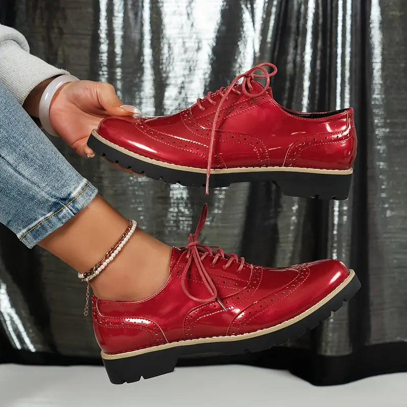 Damenschuhe Oxford Stil mit Chunky Sohle