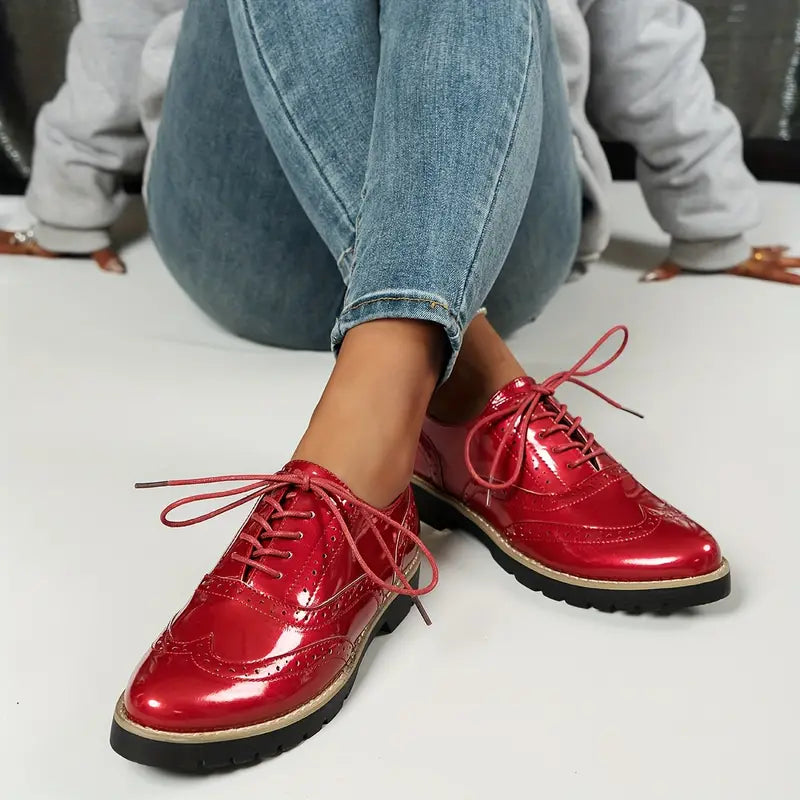Damenschuhe Oxford Stil mit Chunky Sohle