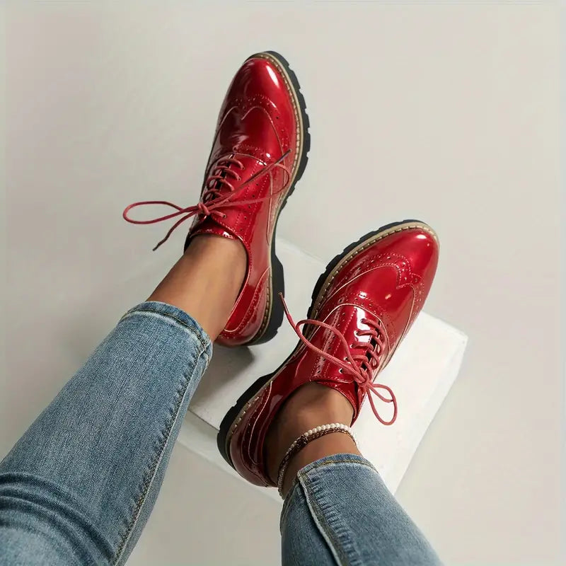Damenschuhe Oxford Stil mit Chunky Sohle