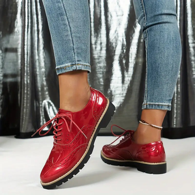 Damenschuhe Oxford Stil mit Chunky Sohle