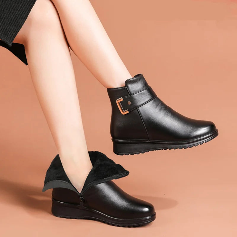 Orthopädischer Lederstiefel mit Wollfutter