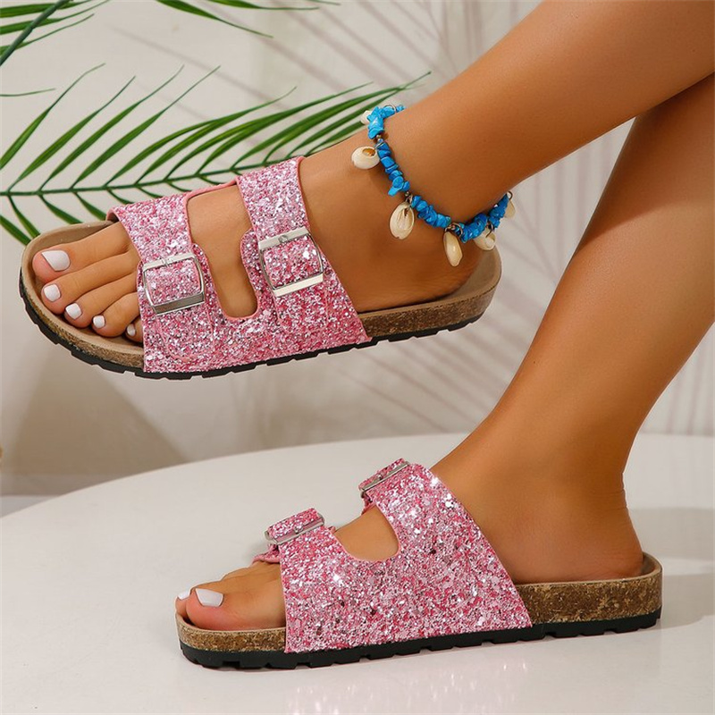 Glitzersandalen mit komfortabler Passform
