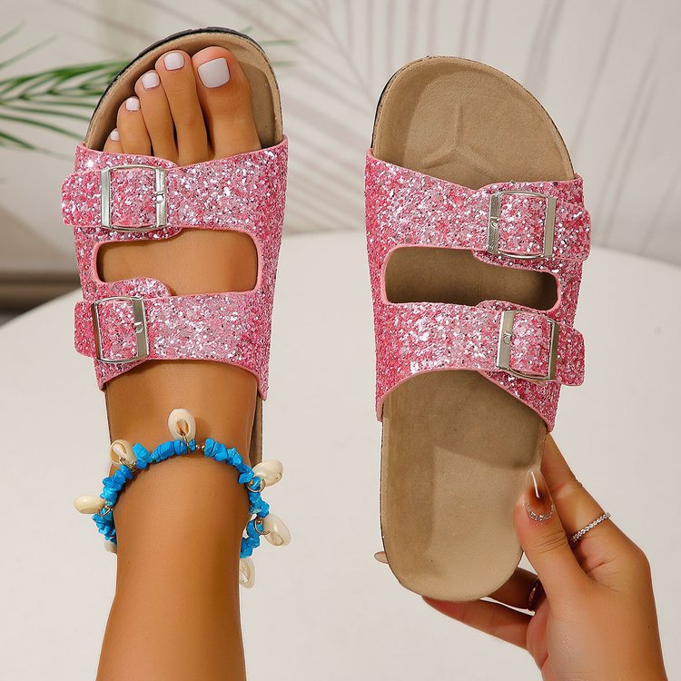 Glitzersandalen mit komfortabler Passform