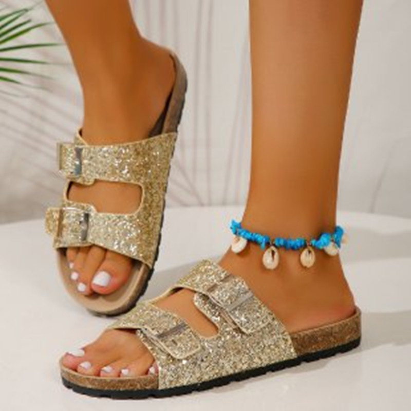 Glitzersandalen mit komfortabler Passform