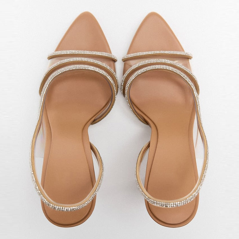 Elegante High-Heel Slingback Peeptoe Sandalen