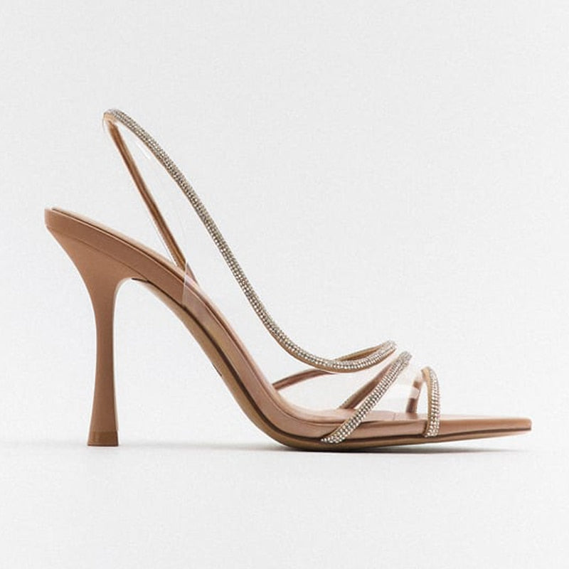 Elegante High-Heel Slingback Peeptoe Sandalen
