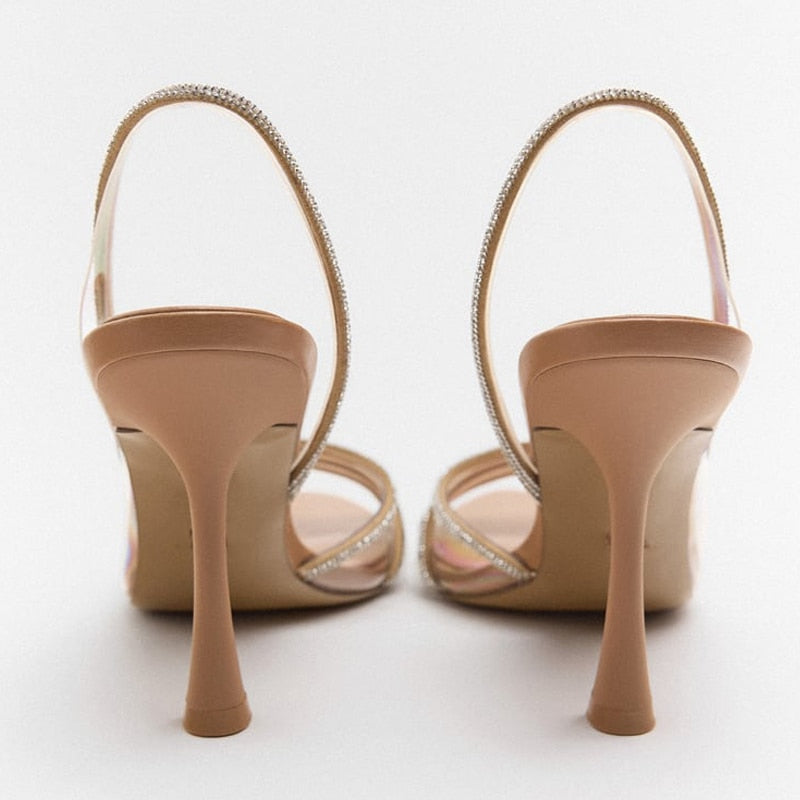 Elegante High-Heel Slingback Peeptoe Sandalen