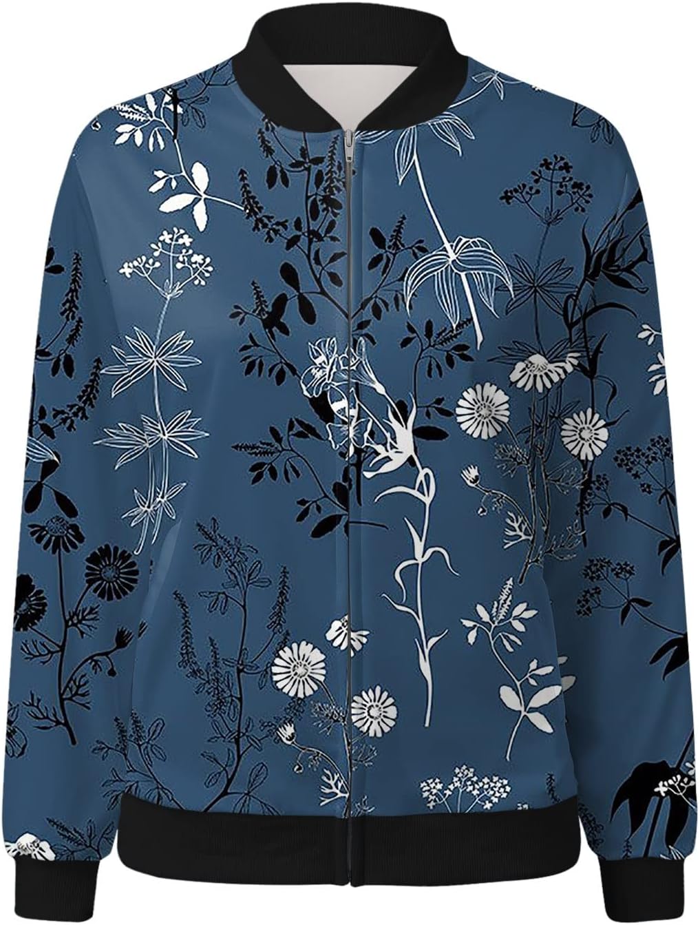 Damen Bomberjacke mit Blumenmuster