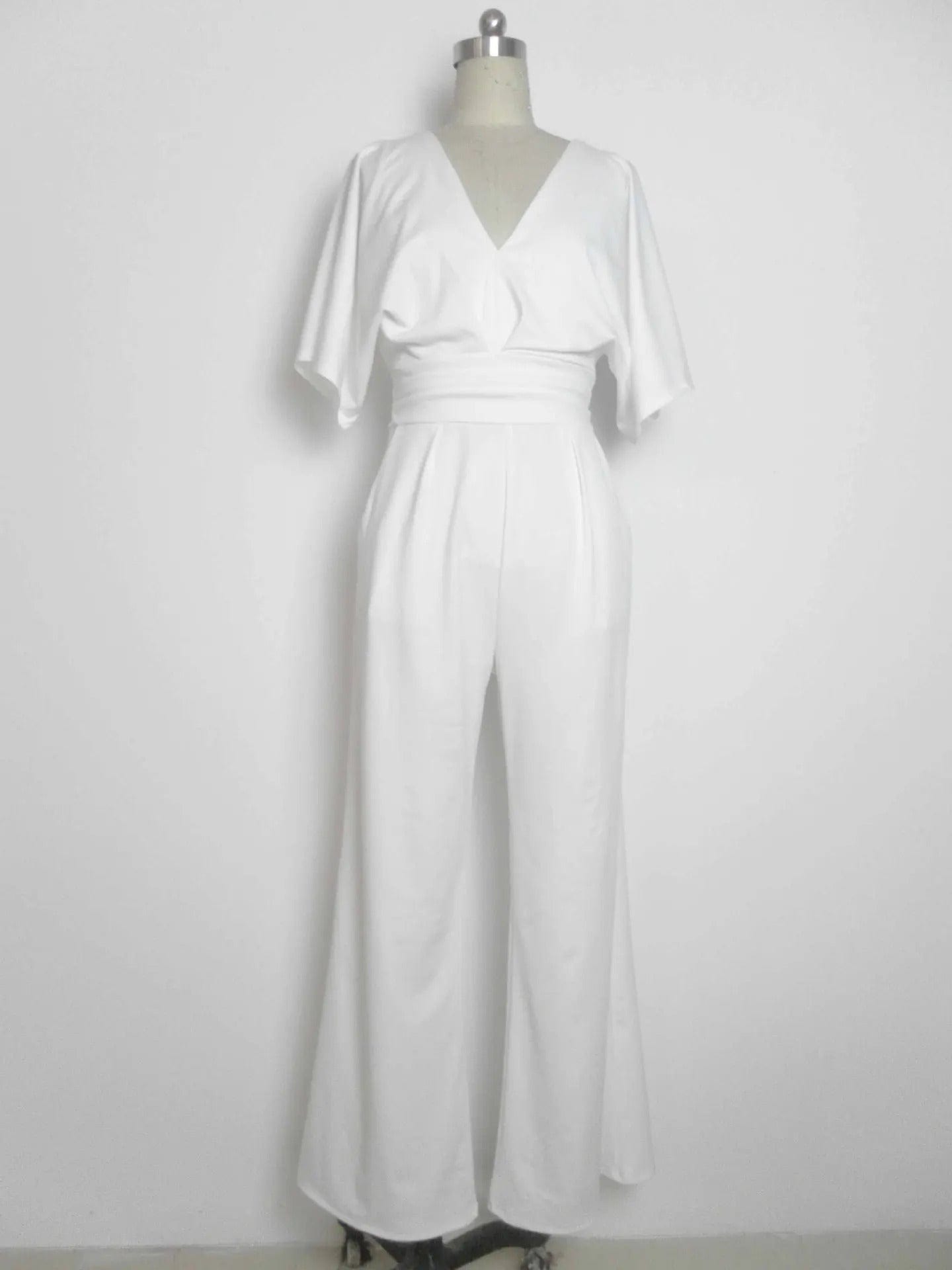 Eleganter V-Ausschnitt Jumpsuit mit weiten Beinen