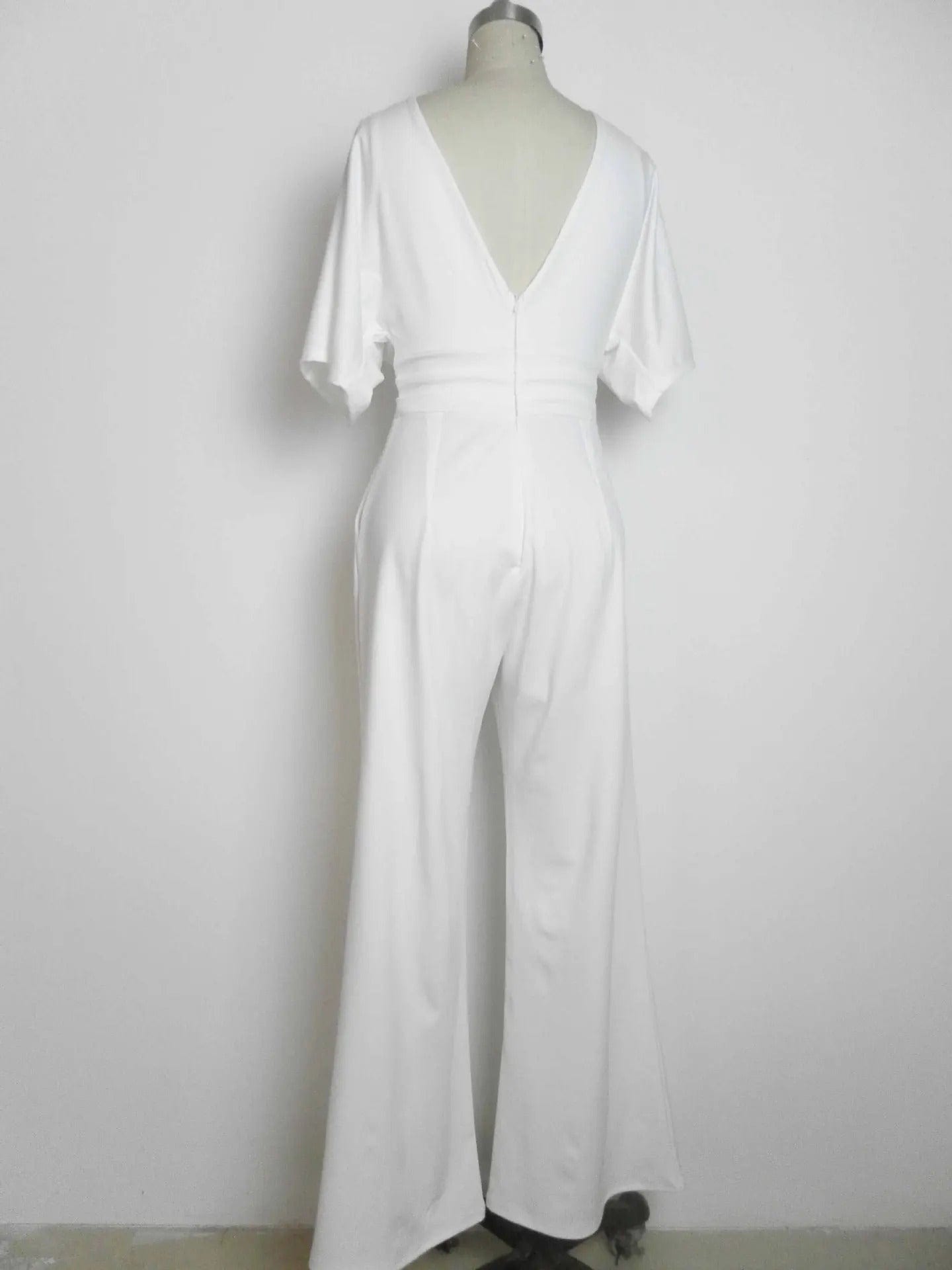 Eleganter V-Ausschnitt Jumpsuit mit weiten Beinen