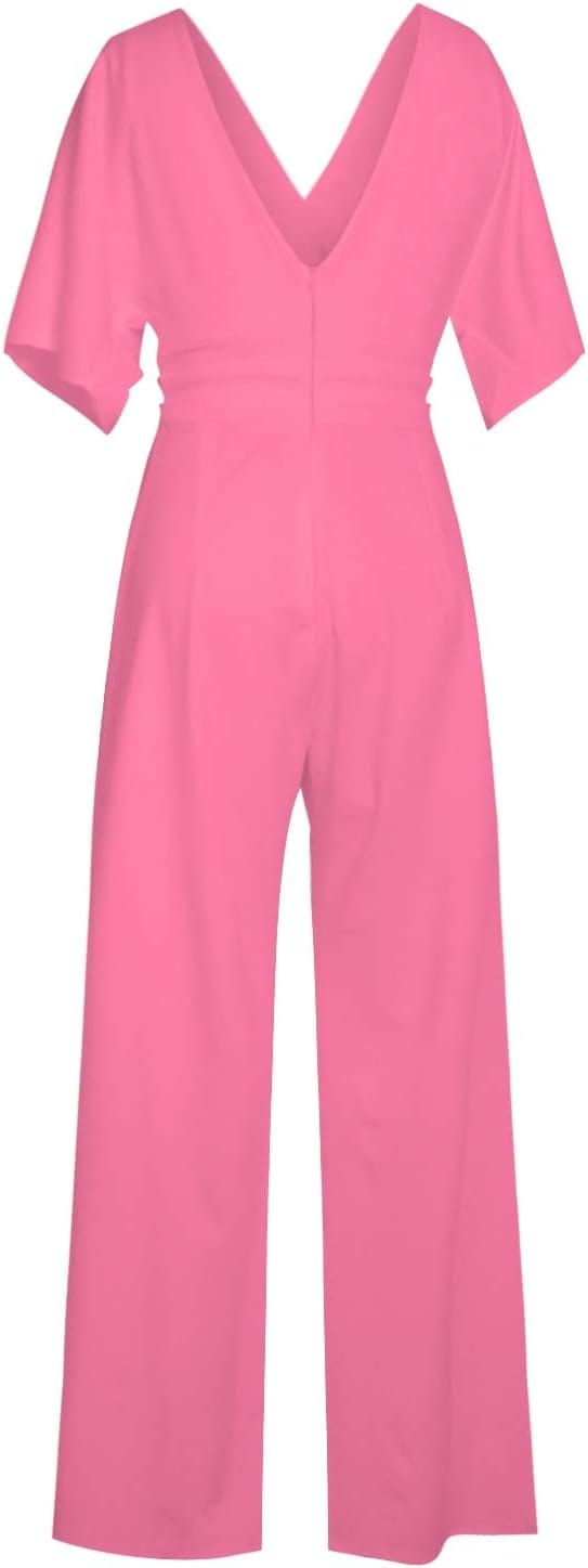 Eleganter V-Ausschnitt Jumpsuit mit weiten Beinen