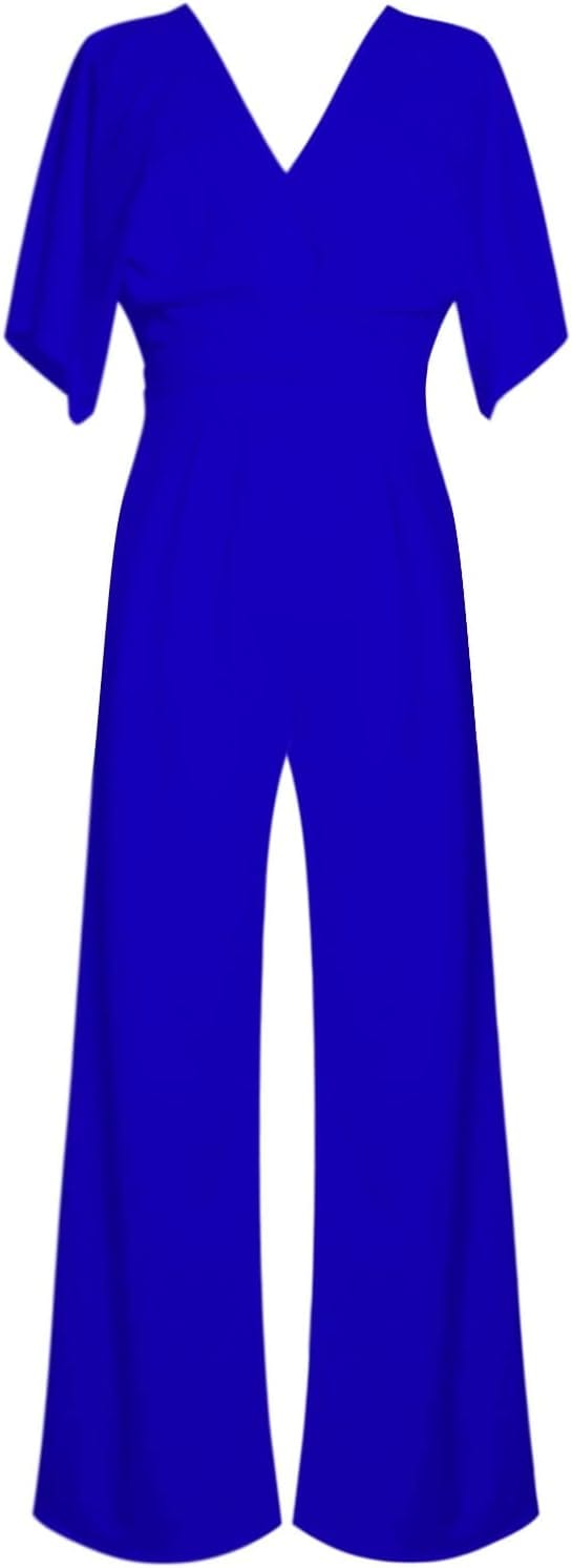 Eleganter V-Ausschnitt Jumpsuit mit weiten Beinen