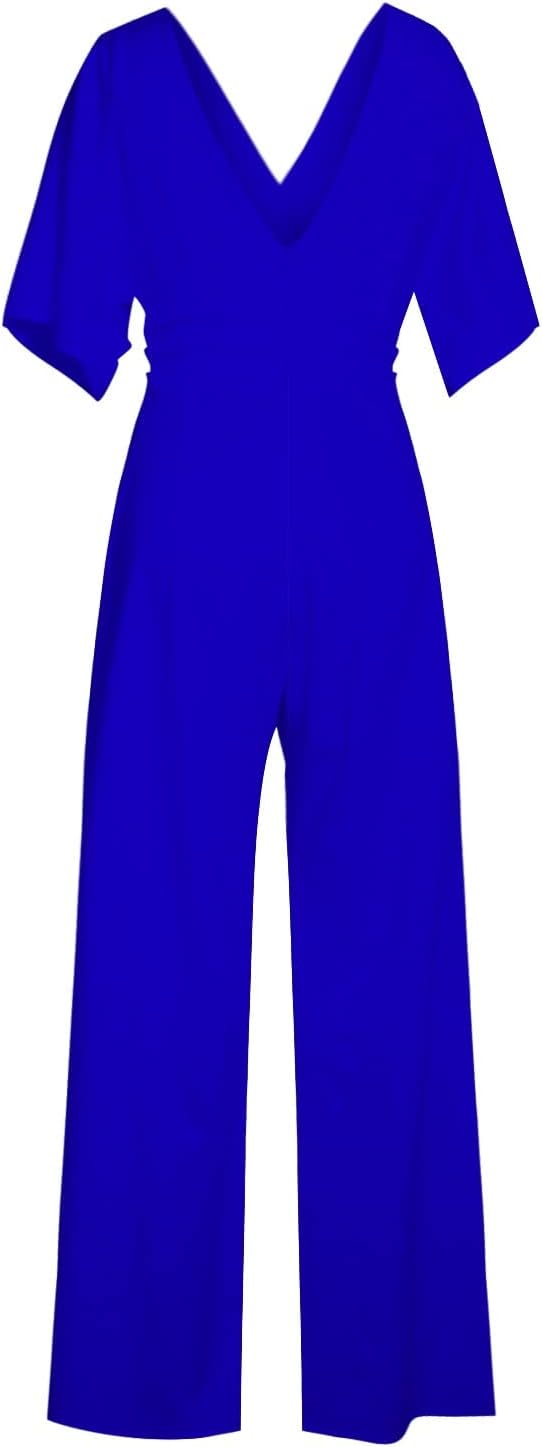 Eleganter V-Ausschnitt Jumpsuit mit weiten Beinen