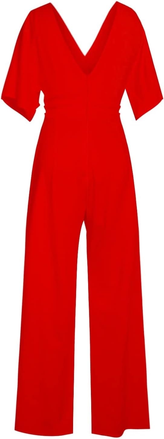 Eleganter V-Ausschnitt Jumpsuit mit weiten Beinen