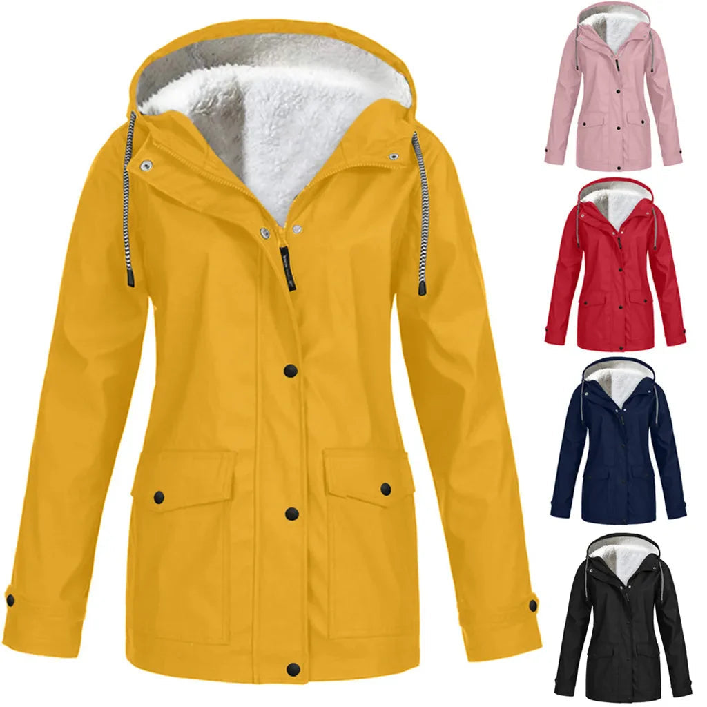 Wind- und Wasserdichte Outdoorjacke mit Fleecefutter