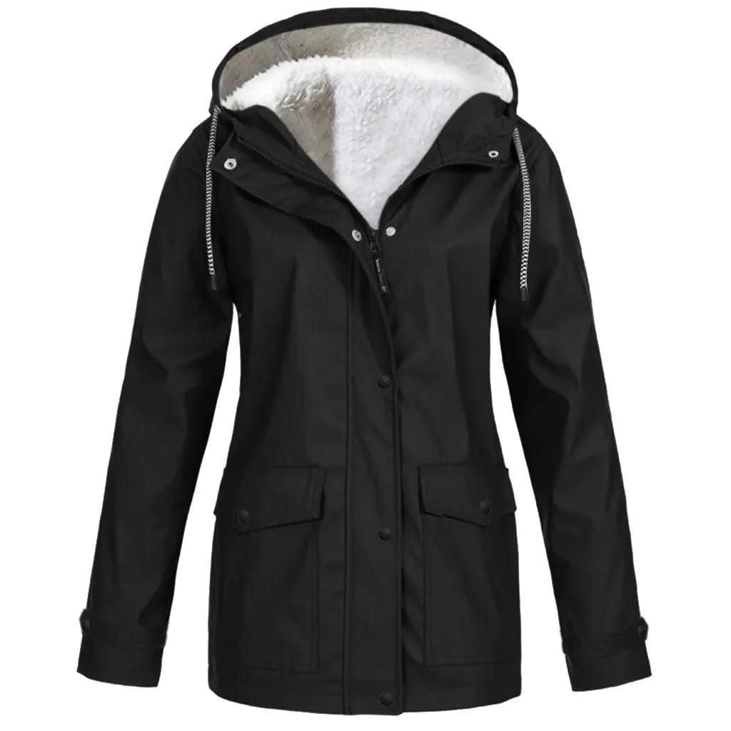 Wind- und Wasserdichte Outdoorjacke mit Fleecefutter