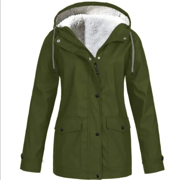 Wind- und Wasserdichte Outdoorjacke mit Fleecefutter