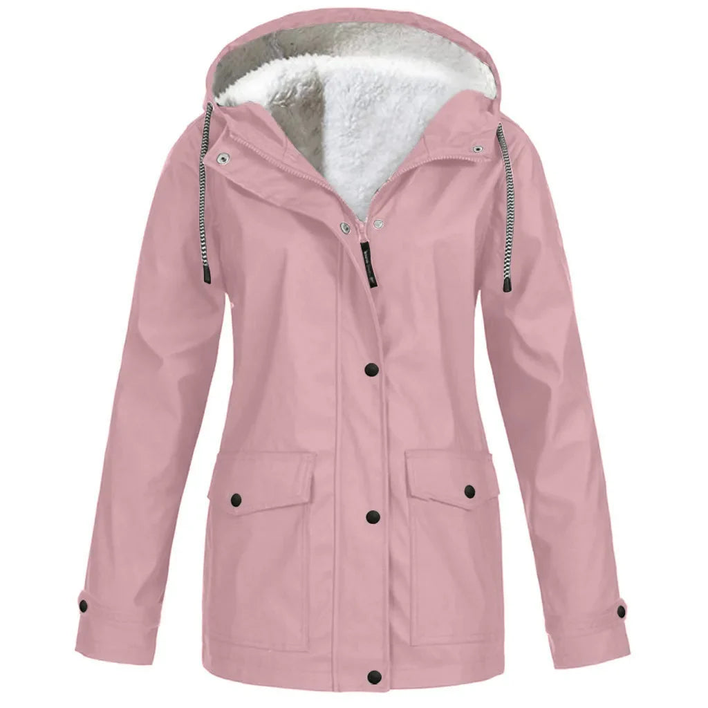 Wind- und Wasserdichte Outdoorjacke mit Fleecefutter