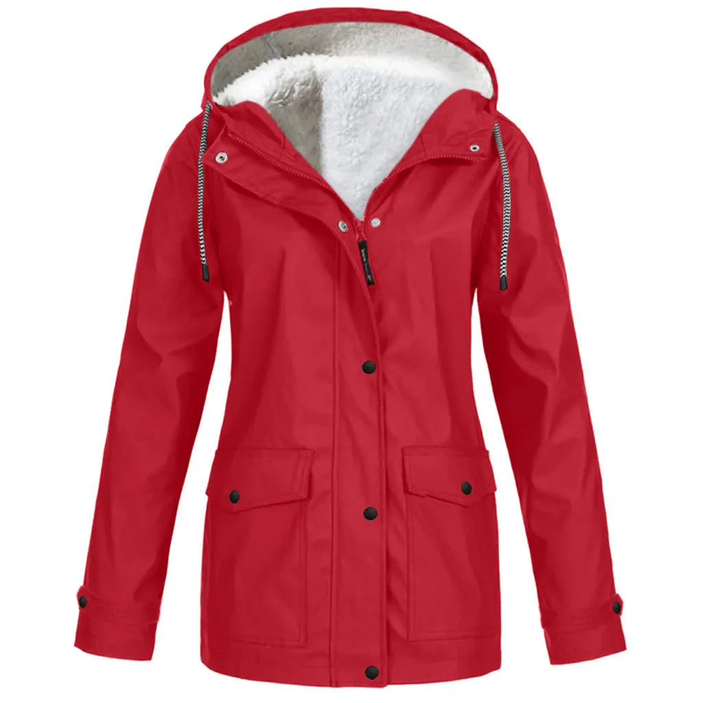 Wind- und Wasserdichte Outdoorjacke mit Fleecefutter