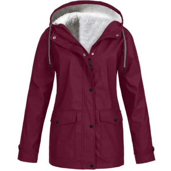 Wind- und Wasserdichte Outdoorjacke mit Fleecefutter