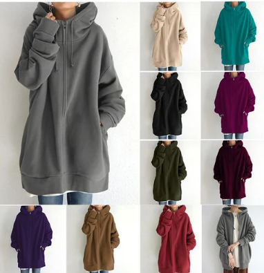 Damen-Hoodie mit Reißverschluss - Herbst/Winter