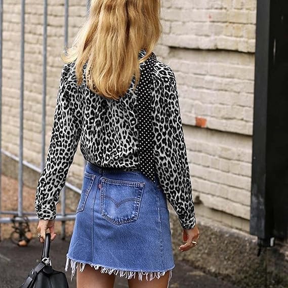 Leoprint Bluse - Trendiges Blusenshirt