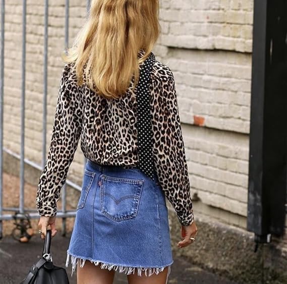 Leoprint Bluse - Trendiges Blusenshirt