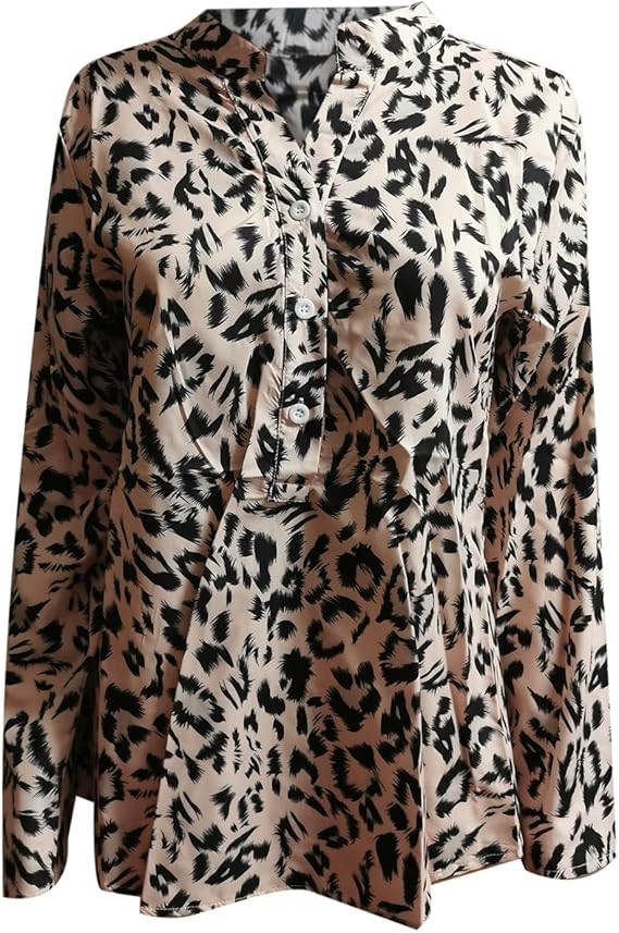 Leoprint Bluse - Trendiges Blusenshirt