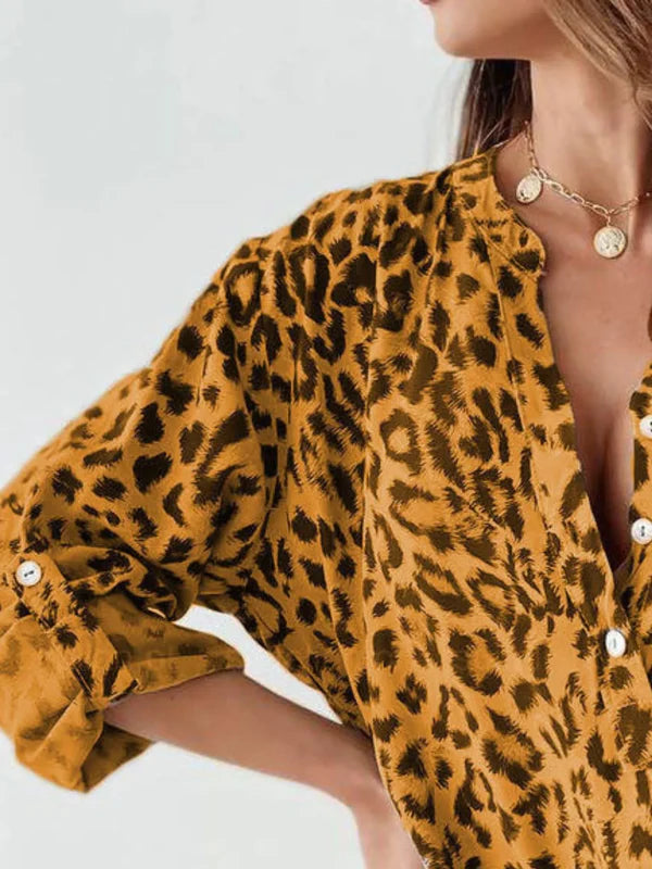 Leoprint Bluse - Trendiges Blusenshirt