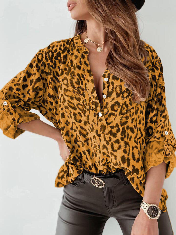 Leoprint Bluse - Trendiges Blusenshirt