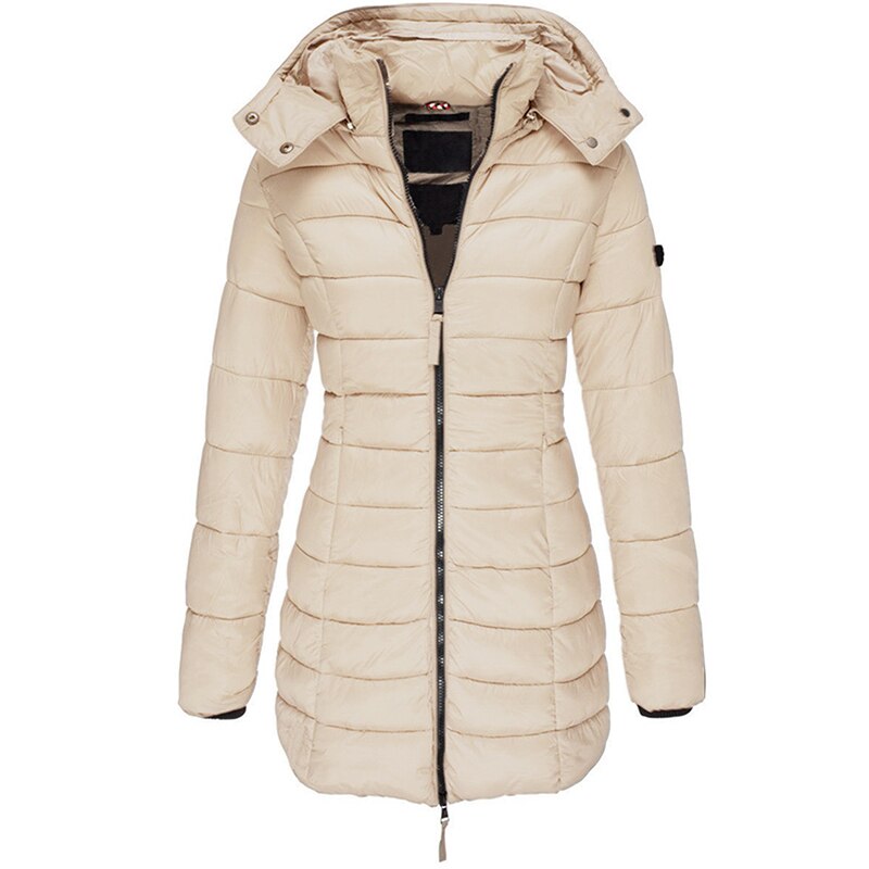 Daunenjacke mit Kapuze und Reißverschluss