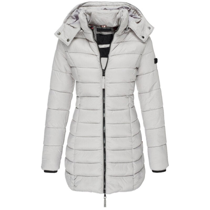 Daunenjacke mit Kapuze und Reißverschluss