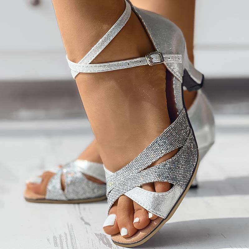 Elegante Pailletten-Sandalen mit komfortabler Passform