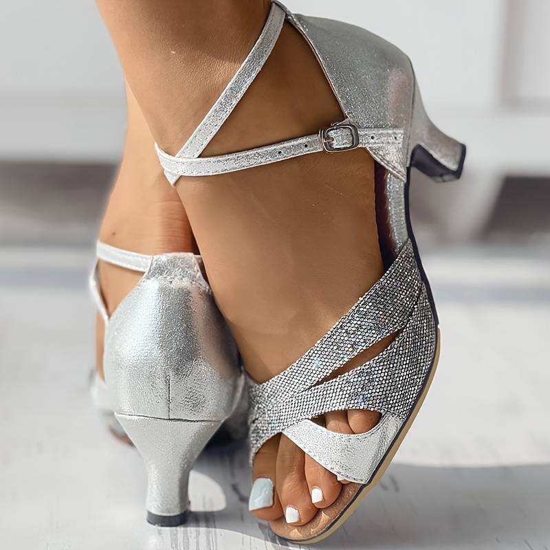 Elegante Pailletten-Sandalen mit komfortabler Passform