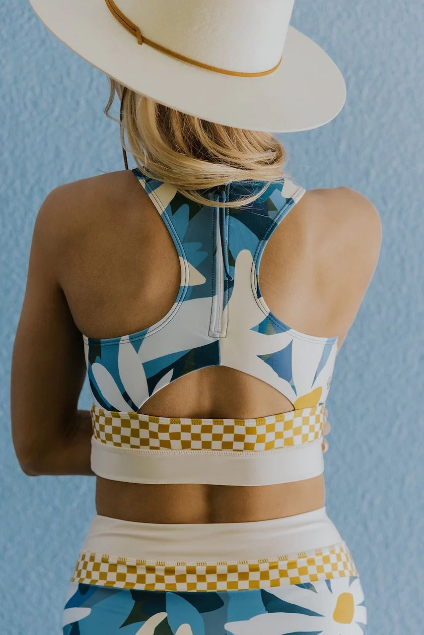 Farbblock Bikini-Set aus recyceltem Polyester